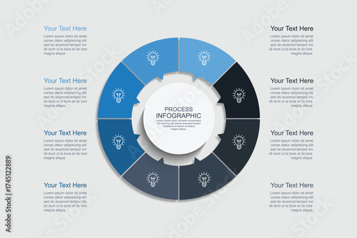 Business processes. Timeline infographic with 3 steps, options. Vector graphics.