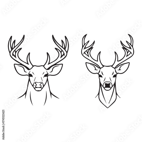 deer head silhouette vector
