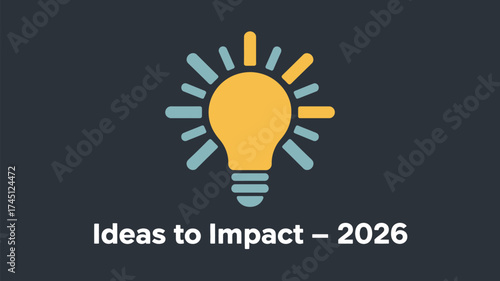Illustration of a lightbulb with radiating lines on a dark background ideas to impact twenty twenty six