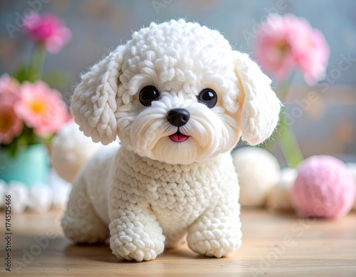 Mini Collectible Amigurumi Bichon Maltese Dog Toy – Handmade Crochet Plush