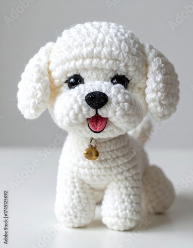 Mini Collectible Amigurumi Bichon Maltese Dog Toy – Handmade Crochet Plush