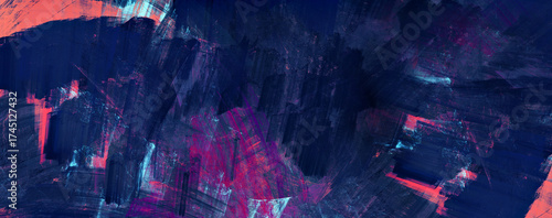 Future Dusk. Abstract painting texture in trendy color. Artistic background w...