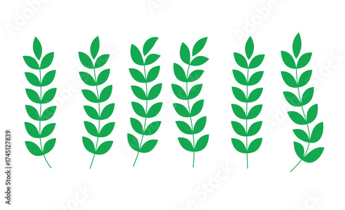 A row of stylized green wheat stalks with a textured background creating a rustic and natural feel
