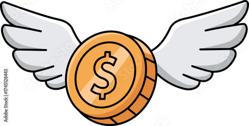 Dollar Coin with Wings