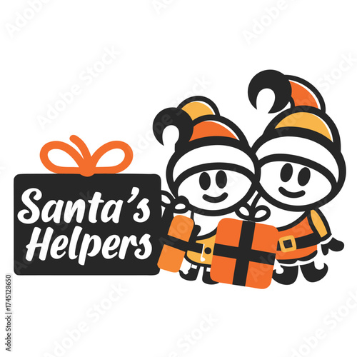 Whimsical Santa's Helpers Illustration for Holiday Cheer