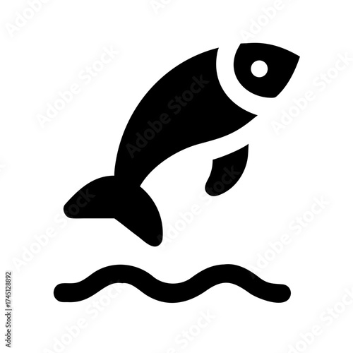 Vector art of fish jumping