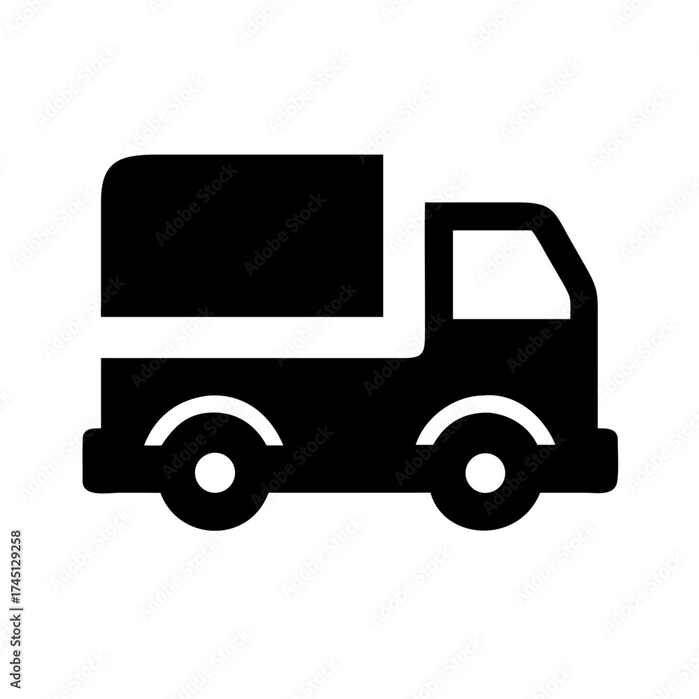 Fototapeta premium Vector art of shipping truck