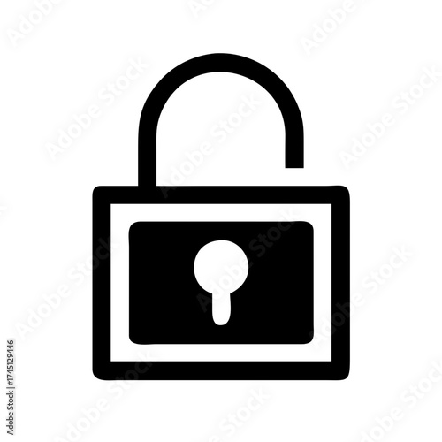 Vector art of unlocked padlock