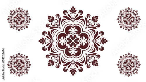 Elegant floral pattern perfect for sophisticated backgrounds or design elements, adding a touch of class to your project with its intricate details
