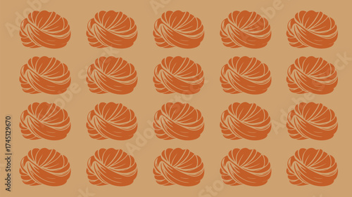 Eye-catching orange turbans repeat pattern, perfect for striking textile designs, vibrant backgrounds, and culturally rich projects that demand attention