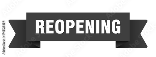 reopening ribbon isolated on transparent background. reopening ribbon