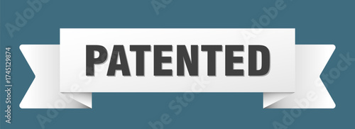 patented ribbon isolated on transparent background. patented ribbon