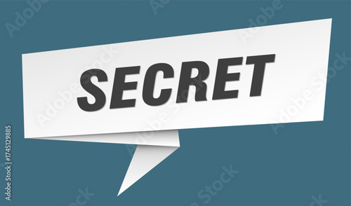 secret banner. secret speech bubble, label, sticker, sign template