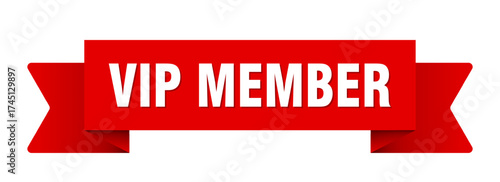 vip member ribbon isolated on transparent background. vip member ribbon