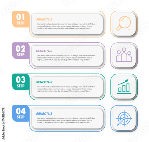 Infographic template 4 options or step 3d color style for start up, logic analysis, presentation, business strategy, theory basic operation vector 10 eps