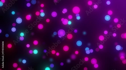 Animated glowing particles. Abstract background.