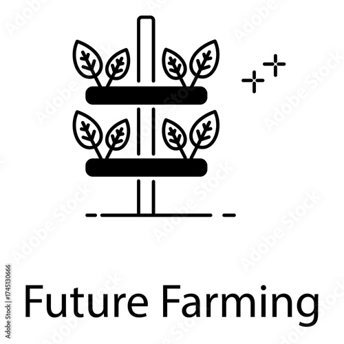 Future Farming Icon for Smart Agriculture Technology and Sustainable Food Production Innovation