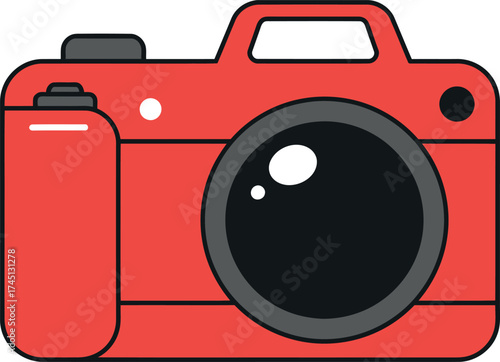 Red Digital Camera Vector Icon