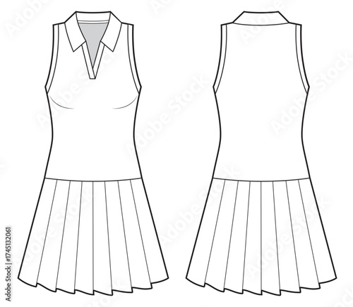 Golf Dress technical fashion illustration