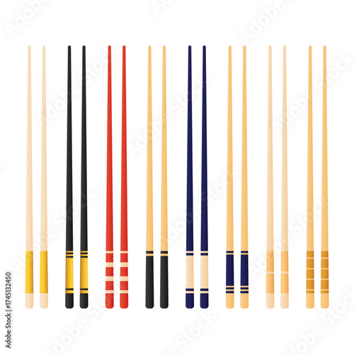 Asian Wooden Chopstick Vector Illustration