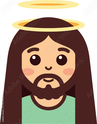 Cartoon of Jesus Christ with Halo