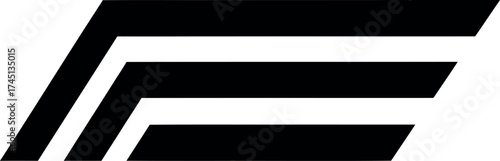 Abstract Black Geometric Stripes Logo