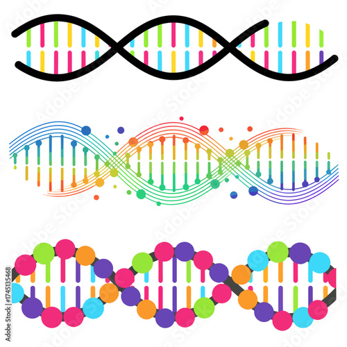 DNA Icon - Genetic Molecule, Genome Biology Chromosome & Molecular Helix Biotechnology Vector