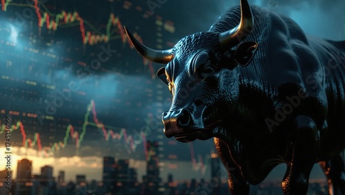 Bullish Stock Market Trends and Financial Growth Concept.