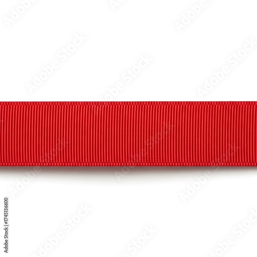 Vibrant horizontal red grosgrain ribbon texture close up detailed fabric pattern