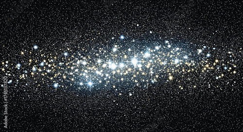 Vector art of a dense cluster of bright stars shines in the vast darkness of space, creating a dazzling celestial spectacle