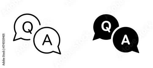 Speech Bubble, Q and A icon. Chat with Question and Answer