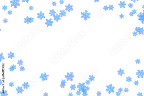 White blue winter.Snowflakes festive decoration
