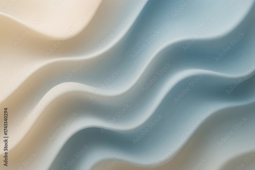 Obraz premium Blue and Beige Abstract Wavy Texture