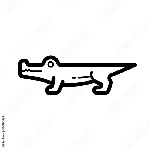 crocodile, alligator - vector icon