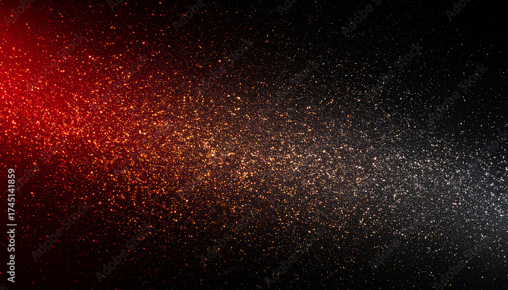 Obraz premium Red orange and black abstract glitter particles with grainy texture background bokeh