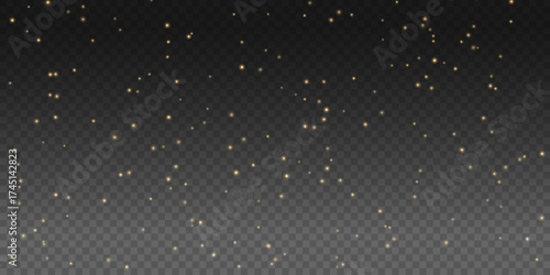 Ethereal sparkling dust with glowing particles on a dark background. Perfect for magical effects, fantasy designs, and festive decorations.