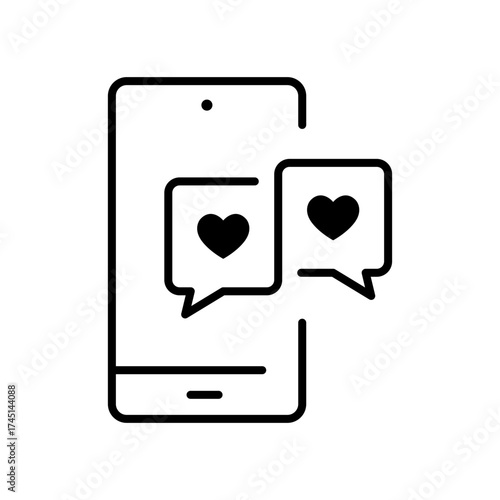 Phone and Speech Bubble with Heart icon