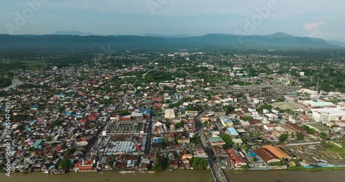 Independent Urban City in Mindanao. Cotabato City, Philippines. Cityscape: Aerial view shot.