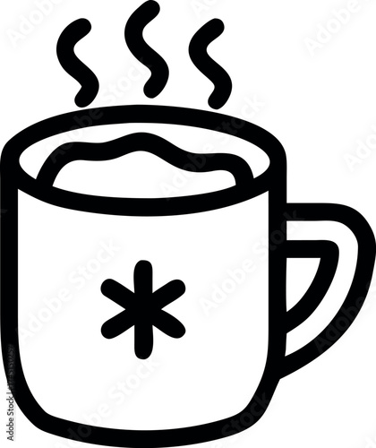 Steaming mug of hot chocolate creating comforting festive holiday vibe Vector illustration