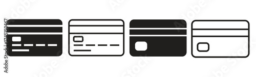 Credit card icon set. Credit card payment icon vector.