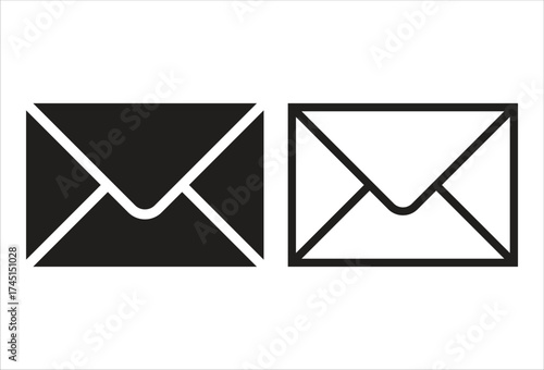 Mail icon set. email icon vector. E-mail icon. Envelope illustration