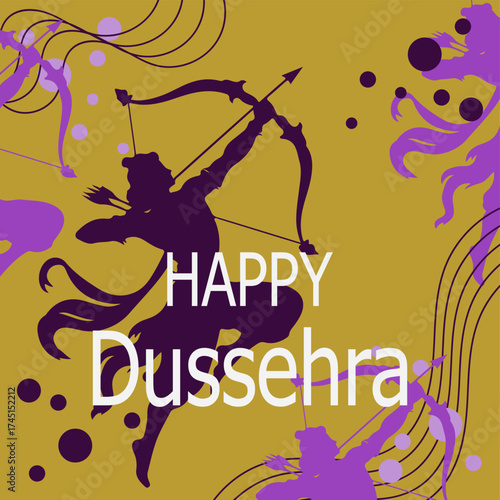 Vector illustration Background of Happy Dussehra greeting