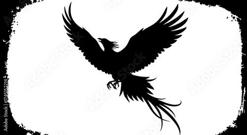 Majestic phoenix soaring high, symbol of rebirth and strength, a powerful emblem of transformation and resilience for inspirational designs and branding