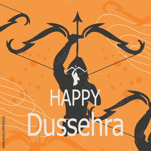 Vector illustration Background of Happy Dussehra greeting