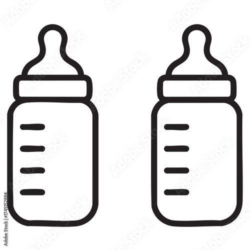 Vector illustration of baby bottle icon in minimal modern style
