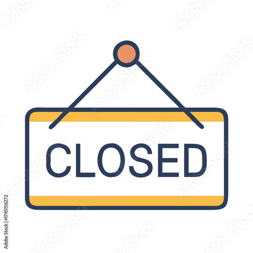 Illustration of a closed sign for business closure