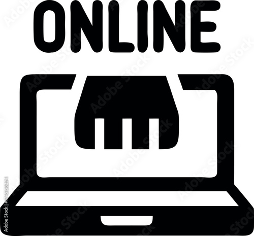 Digital laptop displaying online store homepage for sustainable shopping Vector illustration