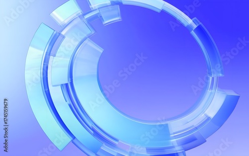 Abstract Blue Circular Design: Modern Technology, Innovation, and Futuristic Concept