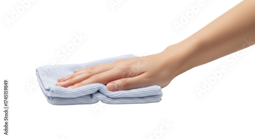 Foto Isolated hand wiping surface with cloth rag, cleaning service, sanitation, house