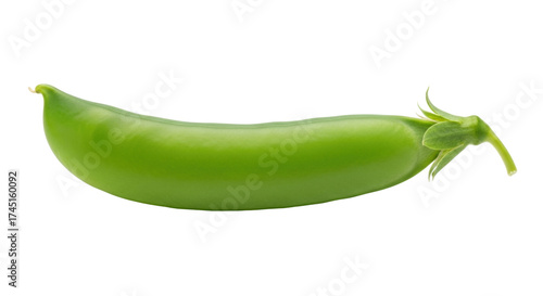 Photos Isolated pea pod, close up of a single green snap pea, fresh vegetable ingredien